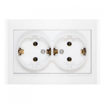 Розетка 2-ая с/з бел. Бриллиант СП, 16А, 220В (7947533) 