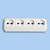 РА16-264 розетка б/з 4 ОП Пралеска (Светоприбор) 