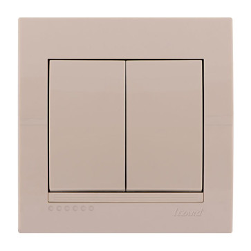 Выключатель 2-кл. с/п Мира крем/крем Lezard