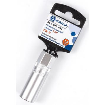 Головка торцевая свечная 3х8" 14 мм, Cr-V, подвес КОБАЛЬТ 