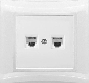 Розетка 2-мест.телефон. RJ-11 бел.в сб..Violet V01-21-F22-S