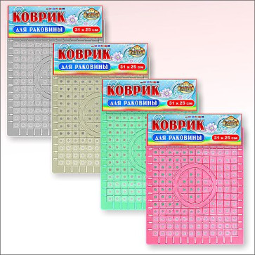 Коврик д/раковины 31x25 см 4 диз, YJ38-10 (МультиДом)