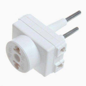 Тройник переходник б/з 10А белый" Козья ножка"