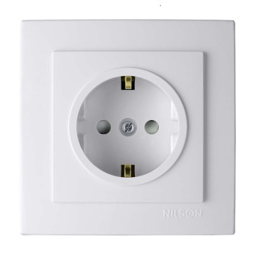 Розетка бел. с/п 1м с/з NILSON THEME