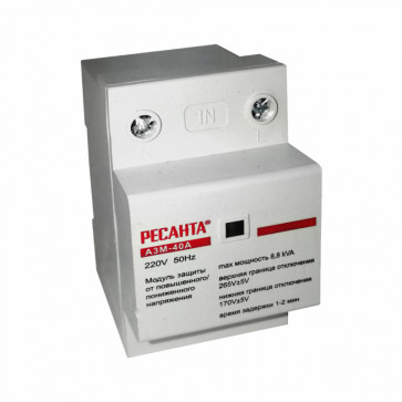 Блок защиты по напряжению "Ресанта" АЗМ-40АРД регулируемый (с дисплеем) 61/22/30