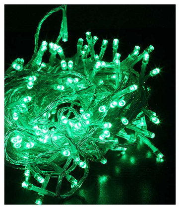 Гирлянда LED 200л L-5 прозр. провод, ЗЕЛЕН 