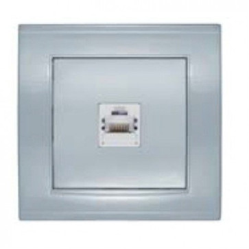 Розетка комп серебро 1А.RJ45Бриллиант (7949858) 