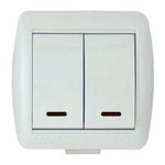 Выключатель 2-кл. о/п Ната бел. с инд. Lezard