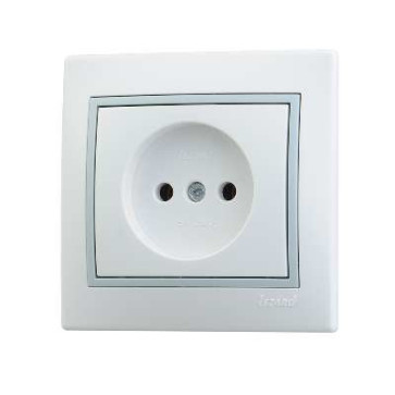 Розетка 1-м. с/п б/з Мира бел/сер. кер. Lezard 701-0215-121