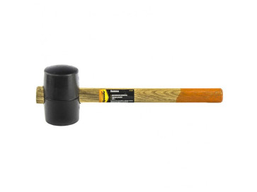 Киянка резиновая 450 г, черная резина, деревянная рукоятка SPARTA