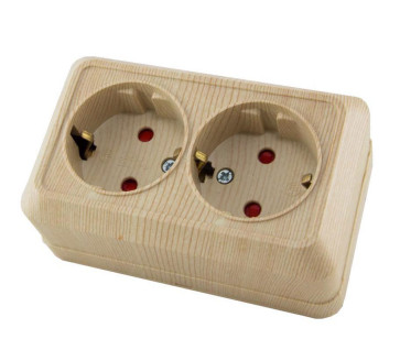 Розетка 2-ая с/з СОСНА. Олимп ОП, 16А, 220В (5560865) 