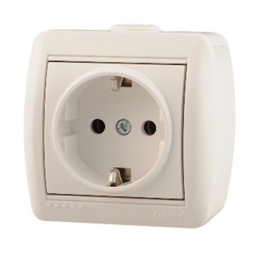 Розетка 1-м. о/п с/з Ната бел.кер. Lezard