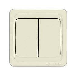 Выкл. с/п 2 кл. слоновая кость с подсв.Валери