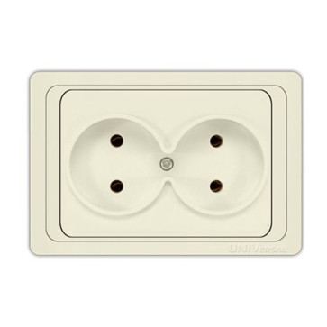 Розетка с/п 2 м слоновая кость Валери