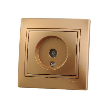 Розетка TV с/п Мира метал/зол. прох. Lezard