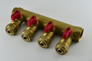 Коллектор 1*20 с 4 кранами SMT