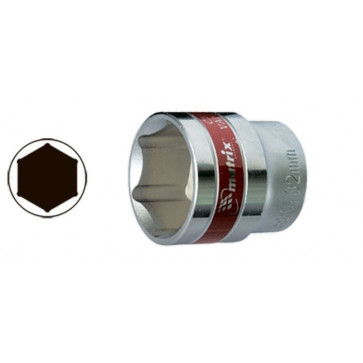 Головка торцевая 15 мм, 6-гранная, CrV, под квадрат 1/2", хромированная MATRIX MASTER