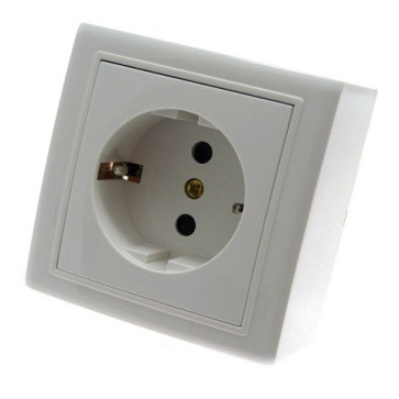 Volsten Розетка 1-мест c/з бел V01-31-R14-S