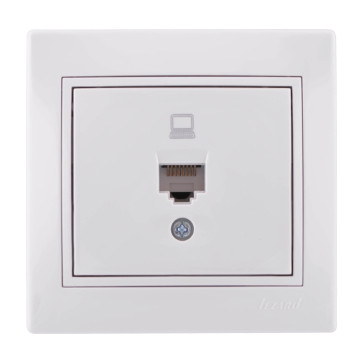 Розетка 1-м комп. с/п Мира RJ-45 бел. Lezard