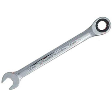 Ключ комбинированный трещеточный 17 мм CrV, зеркальный хром MATRIX Профи