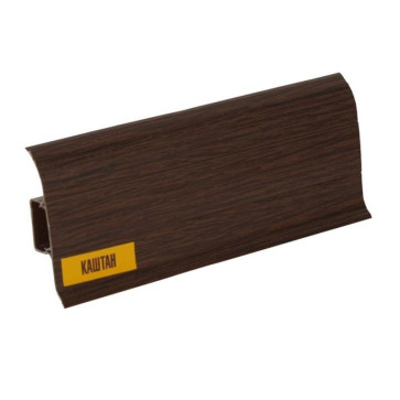 Плинтус Каштан с кабель каналом и мягким краем