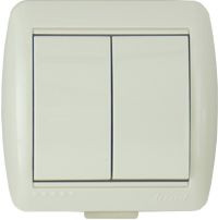 Выключатель 2-кл. о/п Ната крем. Lezard