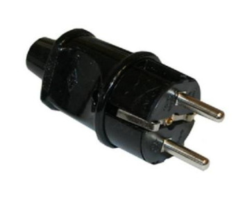 Вилка MAKEL пластик с з/к ПРЯМАЯ,ЧЕРНАЯ