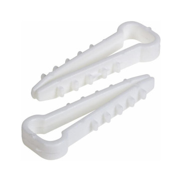 Дюбель-хомут 6х14 нейлон для плоского кабеля белый (10шт) EKF PROxima