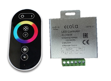 Ecola Контроллер 12V 288W 24A RGBс кольцевым сенсорным белым пультом RFC24WESB