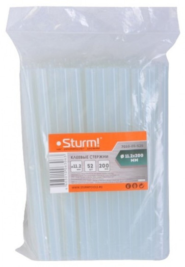 Стержни клеевые прозрачные 11*200мм, Sturm 52 шт