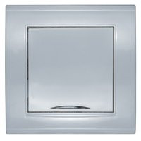 Выключатель 1кл. с подсв. серебро Бриллиант СП, 10А, 220В (7949643)