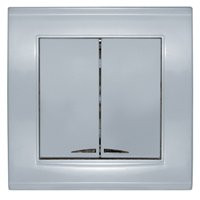 Выключатель 2кл. с подсв. серебро Бриллиант СП, 10А, 220В (7949667) 