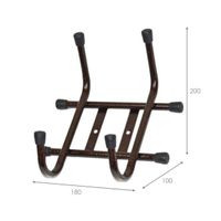 Вешалка настенная Violet, 2-х рожковая, коричневая