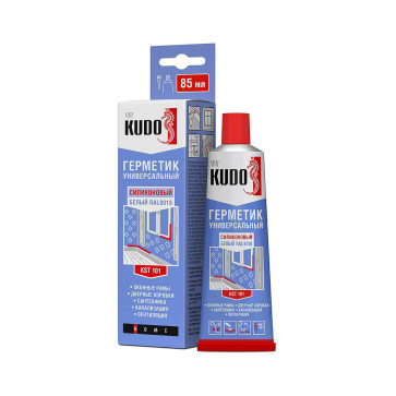 Герметик KUDO KST-101 силиконовый универсальный белый, в тюбике 85 мл 