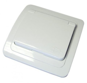 Розетка с/п 1 м белая с крышкой Валери