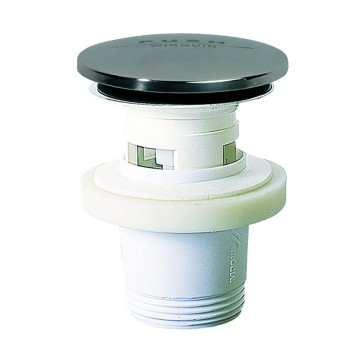Донный клапан для раковины Wirquin Quick Clac 1 1/4", крышка нержавеющая 65 мм, с переливом
