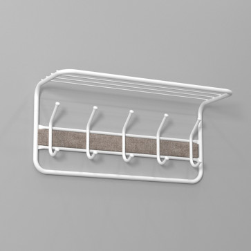 ВЕШАЛКА НАСТЕННАЯ С ПОЛКОЙ "УЮТ 21" (5 КРЮЧКОВ) 600*220*265 ММ БЕЛЫЙ (1) ВСПУ21 Б