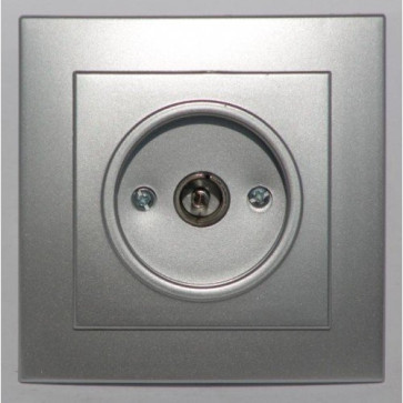 Розетка серебро с/п ТВ конц. механизм NILSON TOURAN (Thema) 
