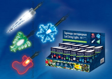 Набор гирлянд UNIEL ULD-S0100-010/SGB MULTI IP20 XMAS SET 2AA 4 вида по 6шт, на батарейках