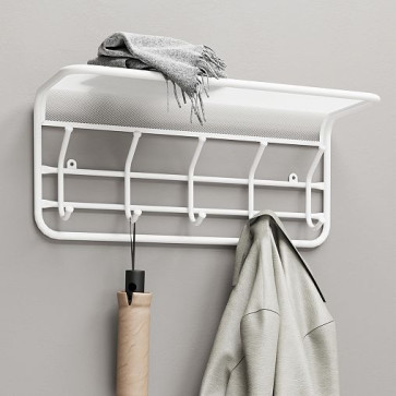 ВЕШАЛКА НАСТЕННАЯ С ПОЛКОЙ "ГРАНАДА 21" (5 КРЮЧКОВ) 600*220*260 ММ БЕЛЫЙ (1) ВСПГ21 Б