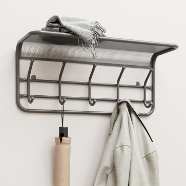 Вешалка настенная с полкой ЗМИ Гранада 21, 5 крючков, 60 x 22 x 26 см, 