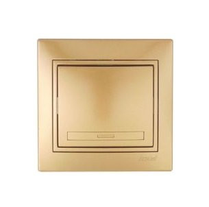 Выключатель 1-кл. с/п Мира метал/зол. прох. Lezard