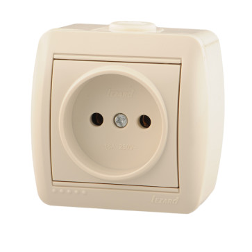 Розетка 1-м. о/п б/з Ната крем.кер. Lezard