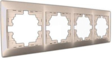 Рамка 4-м гориз. Мира крем. Lezard
