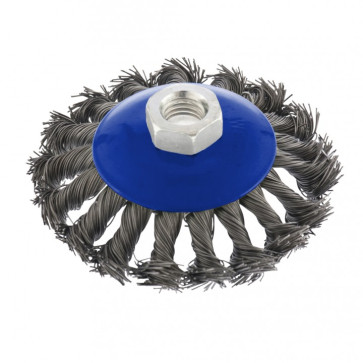 Щетка для УШМ ВАРЯГ 115мм/М14, крученная (тарелка)