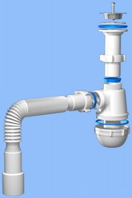 Сифон 1 1/2*40 Ani Грот с гофрой 40*40*50 А 0515