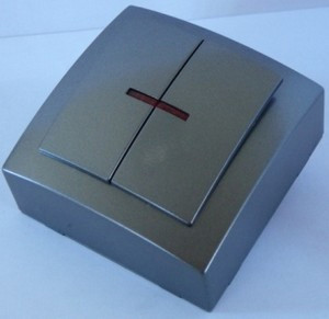 Выкл. антрацит о/п 2 кл. NILSON THEMIS с подсветкой