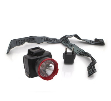 Фонарь Космос налоб. аккум. LED 2 режима 1Вт 500мА.ч зарядка от сети 220В KOCAccuH1W