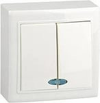 Volsten Выключатель 2-кл с инд.бел V01-31-V22-S