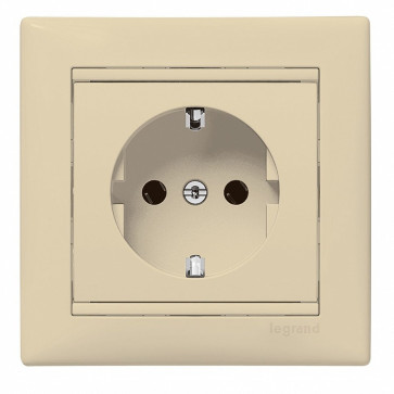 Розетка 1-м. с/п с/з Мира крем/крем.кер. Lezard